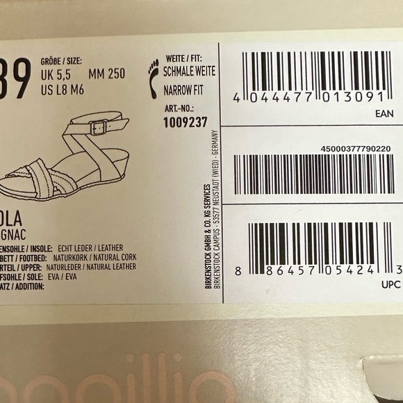 NIB New in box Birkenstock Papillio Lola sandals in cognac size 39 or 8. - Picture 9 of 9